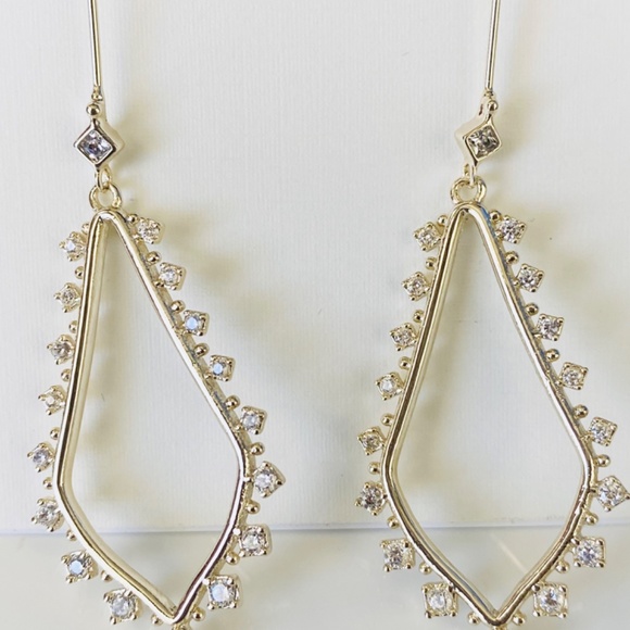 NEW Kendra Scott Bea Crystal Drop Frame Hoop Earrings - Picture 4 of 16